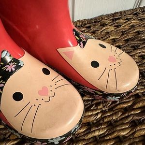 Size 12 Little Girls Kitten Rainboots- Used
